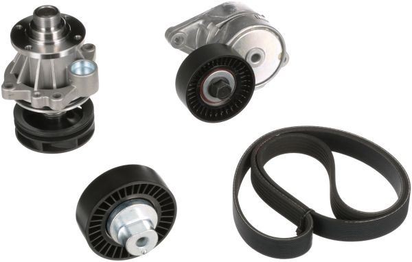 Water Pump & Aux Belt Kit fits BMW 523 E39 2.5 98 to 00 Drive Gates Quality New - Image 26