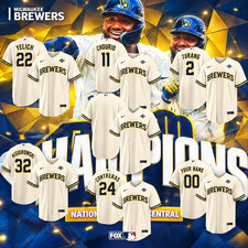 NEW  2026 Champions Milwaukee Brewers Print Jersey Collection For Fan All Size