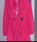 Sexy Hot Pink Sheer Ruffle Romper- NWT Sz Medium — photo 2