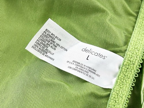 Bikini vintage delicato raso mutandine bagnate taglio alto verde lucido seconda pelle taglia L - Foto 7 di 8