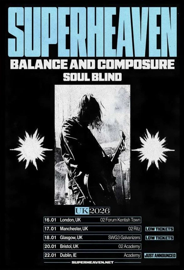 Superheaven Tour UK 2026 Poster