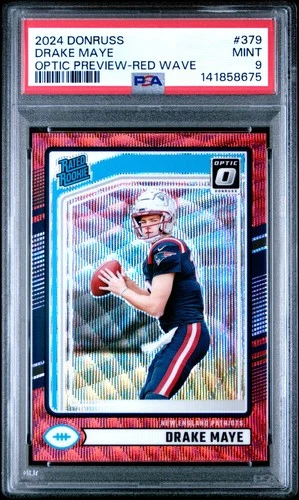 2024 PANINI DONRUSS OPTIC PREVIEW-RED WAVE #379 DRAKE MAYE ROOKIE RC PSA 9