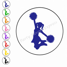CHEERLEADER ENVELOPE SEALS LABELS STICKERS FAVORS -available in different colors