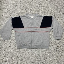 VTG 80's Adidas Embroidered Logo Black, Grey, Red Zip Up Jacket Size L Large