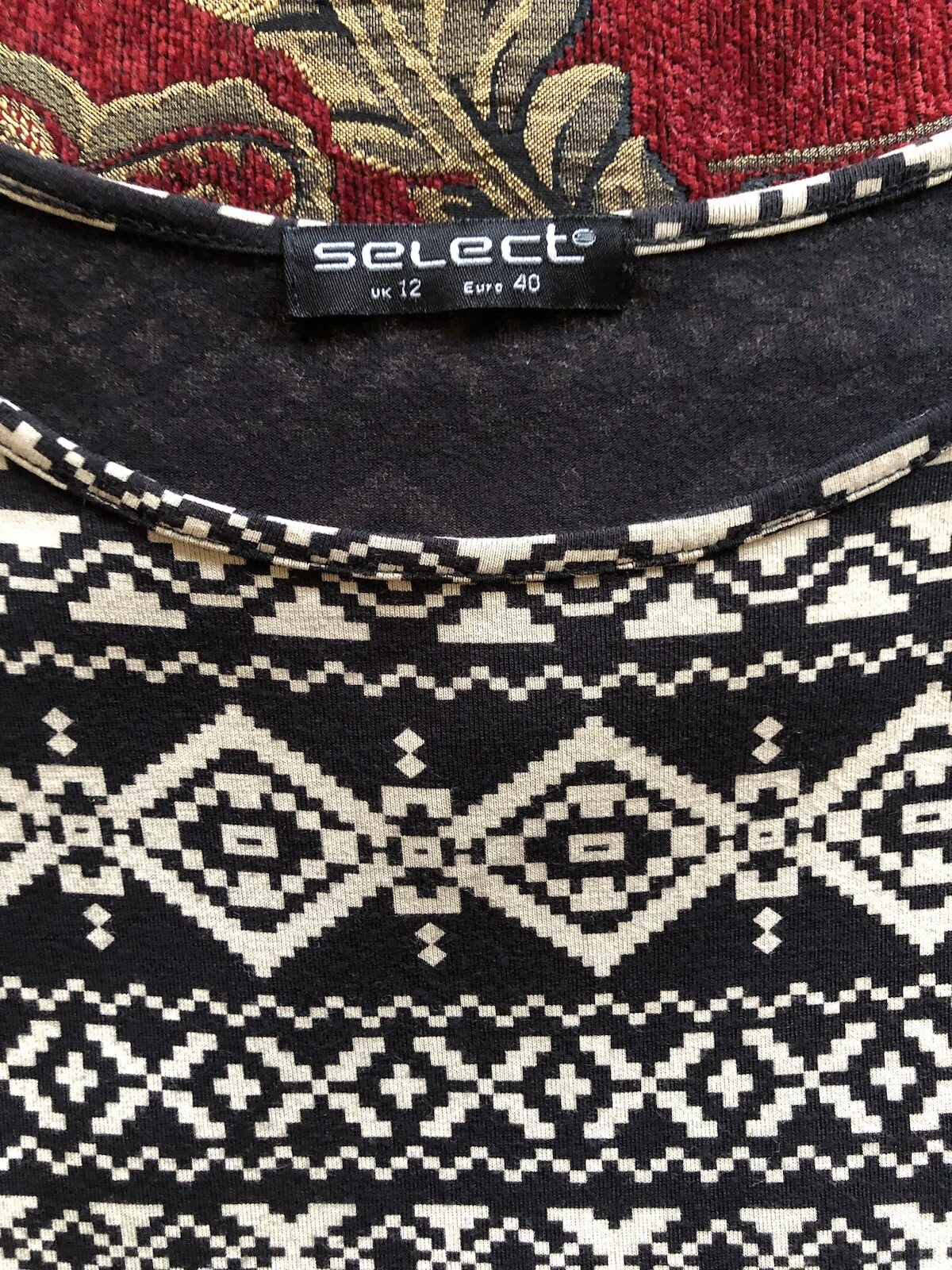 OFF WHITE Abito midi nero panna bianco sporco zig zag azteco bodycon 12