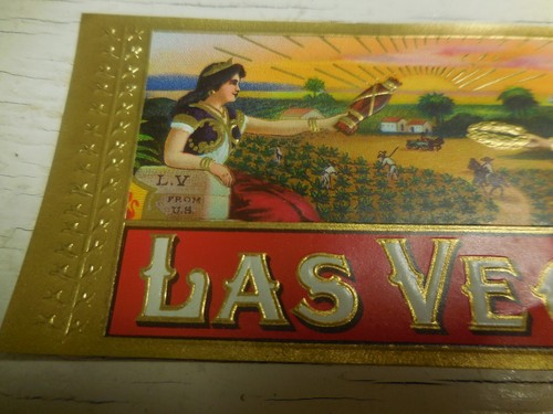 ORIGINAL OLD CIGAR BOX LITHO LABEL FOR -LAS VEGAS CIGAR  - Picture 5 of 6