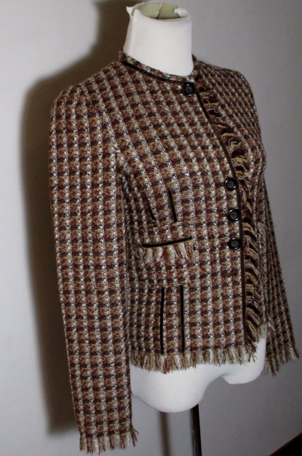 Women's ADEC Brown Wool Blend Button Jacket Size 2/36