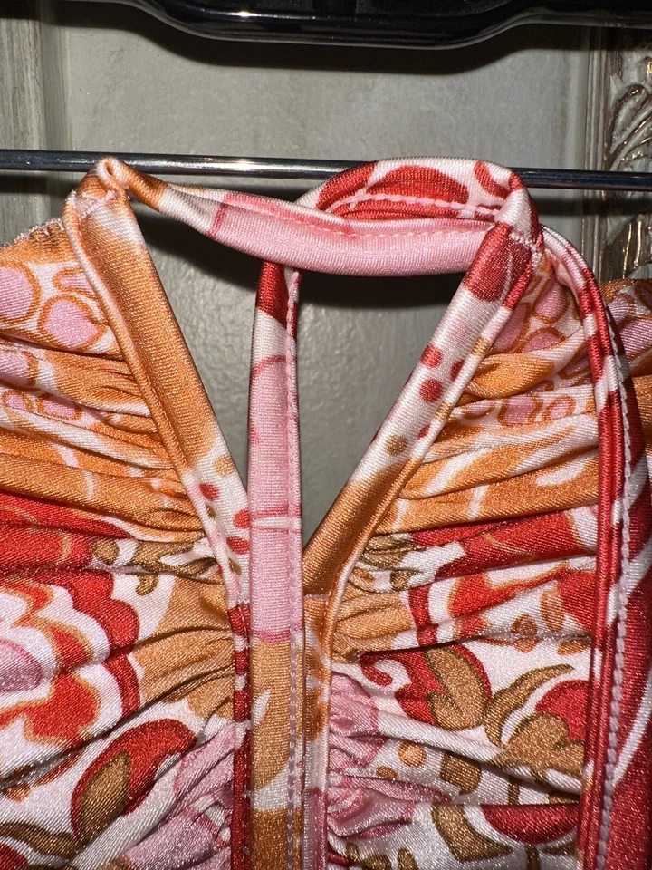 Zimmermann Violeta Acanalado Halter Coral Floral Una Pieza talla 3 Nuevo Con Etiquetas Buena Cobertura Foto 4 de 4