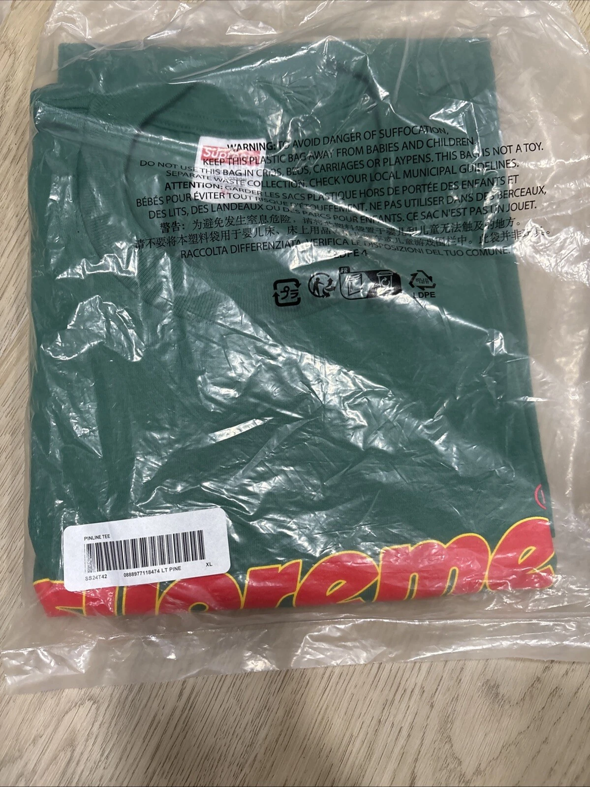 Tee shirt Supreme Pinline vert XL SS24