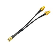 RP-SMA male to Y 2x RP-SMA female Splitter Combiner Cable pigtail RG174 1M2F