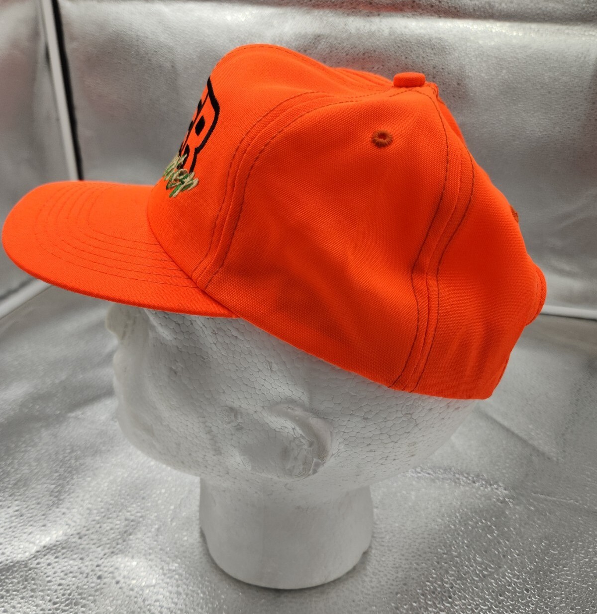 Vintage Blaze Orange Hunting Hat Cap Foam SnapBack De… Gem
