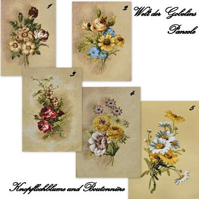 MARKENLOS Gobelin Paneele Dekostoff Basteln Stoff Blumen Knopflochblume Boutonnière 17x23