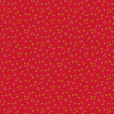 Michael Miller Fabrics~Happy Times~Golden Notes~Red~CX10891~BTY Music Themed