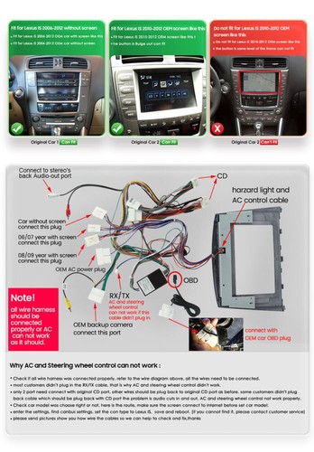10inch Car Stereo Radio for Lexus Is250 Is350 2006-2010 CarPlay Android 13 GPS - Imagen 4 de 17