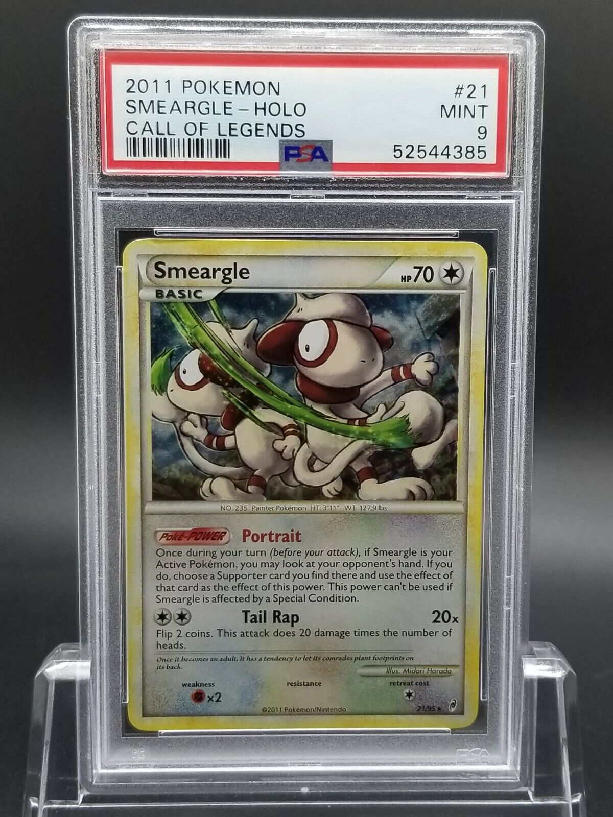 PSA 9 MINT Smeargle Call of Legends Holo Pokemon Card 21/95 Specjalna cena z natychmiastową dostawą