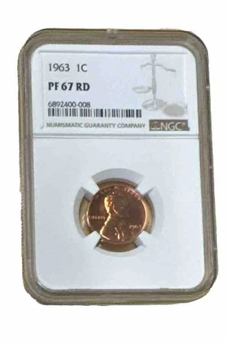1963 Proof Lincoln Cent, NGC PF67RD