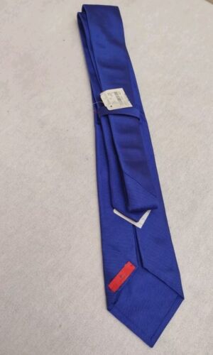 ISAIA Napoli Men's 7-fold Hand-Made Blue Silk Necktie Authentic.New - Picture 4 of 6