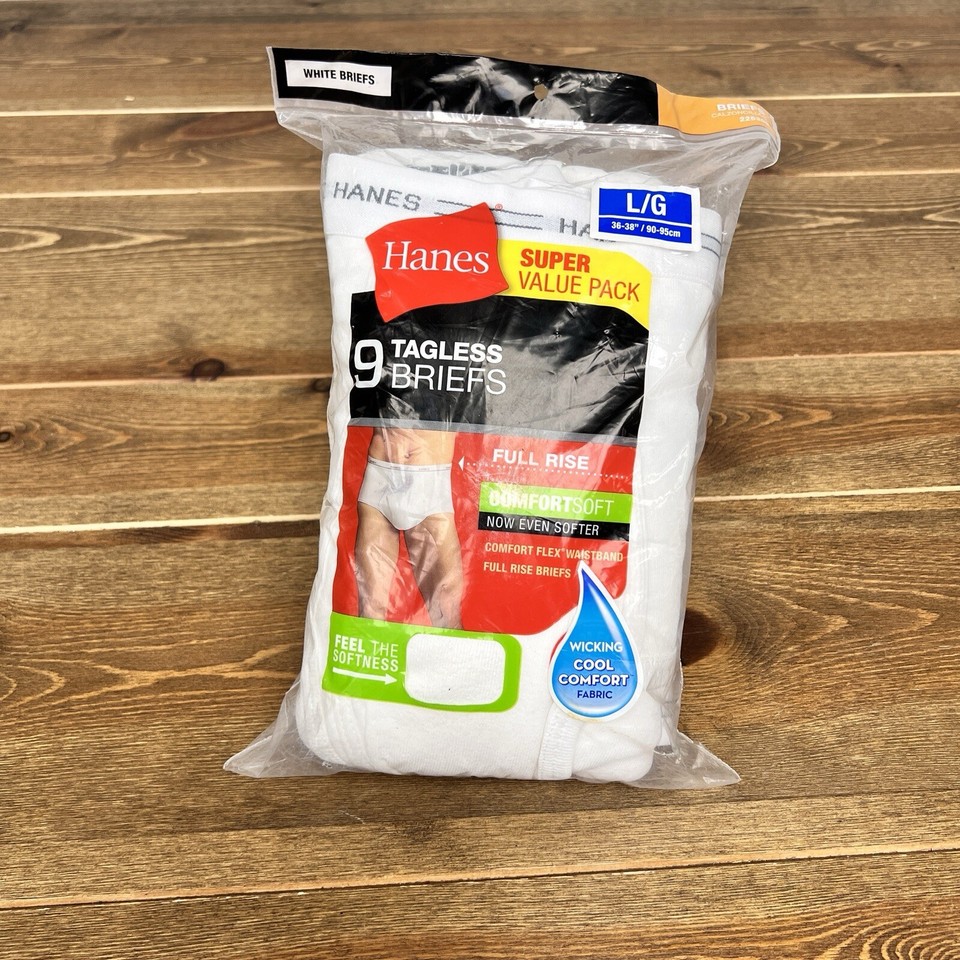 Hanes Best Briefs Men's Underwear Tagless No Ride Up Comfort Flex Size L 9pk eBay