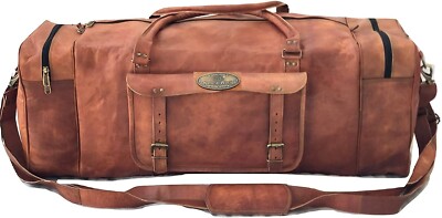 30 '' Herren Duffel Reise Leder Vintage Fitness Wochenende Übernacht Tasche (Groß