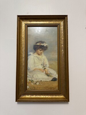 Sir John Everett Millais  The Little Speedwell s Darling Blue  Gilt Framed Print