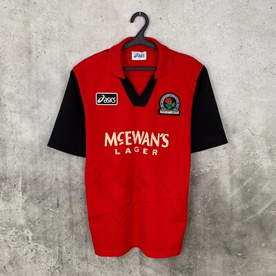 BLACKBURN ROVERS 1995 1996 AWAY FOOTBALL SHIRT ASICS JERSEY SIZE S