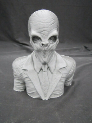 Doctor Who The Silence Figure Bust (3d Printed Silver Silk Finish)