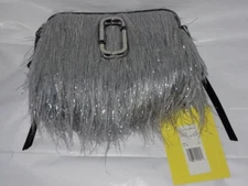 NWT AUTHENTIC MARC JACOBS SNAPSHOT FAUX FUR HANDBAG PURSE $578 SILVER/GRAY/BLACK