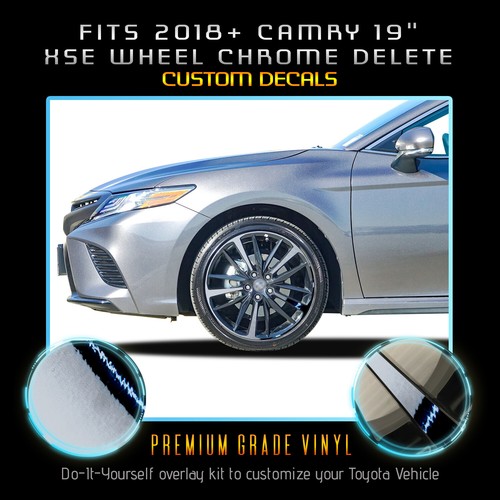 2018-2020 Toyota Camry 19" XSE Wheels Rim Chrome Delete Kit - Chrome Mirror - Foto 6 di 15