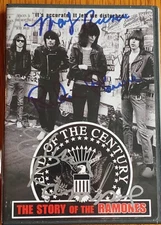 RAMONES END OF THE CENTURY SIGNED X 3 DVD MARKY RICHIE ELVIS RAMONE MEGARARE