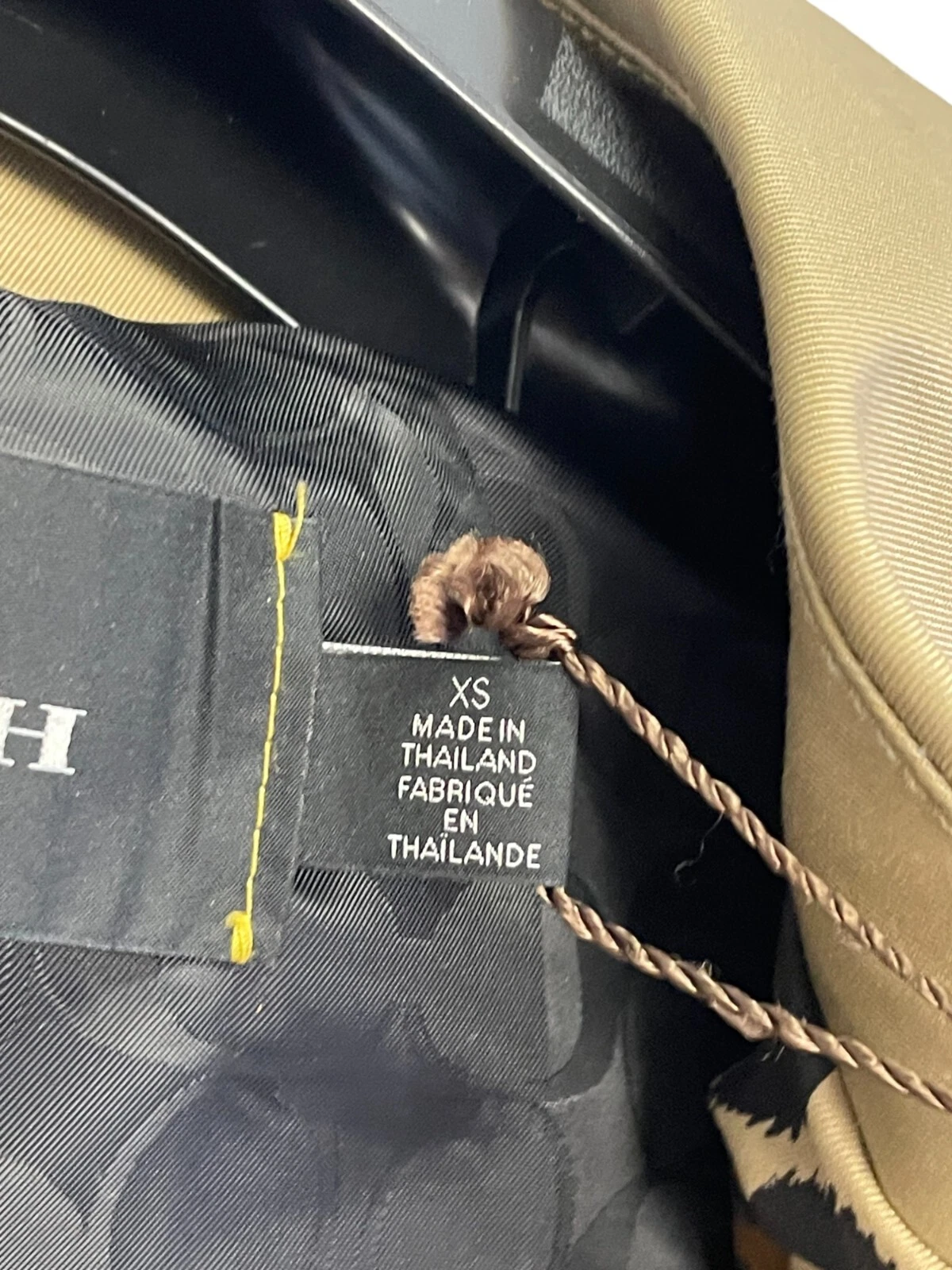 Coach F33870 trench corto leopardato donna XS classico kaki cintura manica lunga