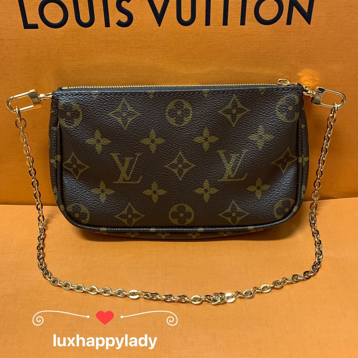 🔥LOUIS VUITTON Multi Pochette Accessoires Monogram Chain Shoulder