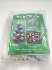 New Mary Maxim Angels Ornaments 47109 Kit VTG Xmas Needlepoint Plastic-Sealed