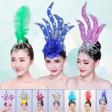 Women Classical Folk Opening 3D Headdress Stage Performance Dance Head Flower
