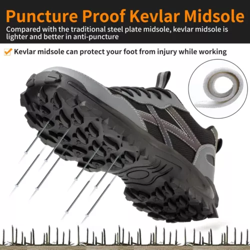 【Heavy Duty】Mens Work Boots Safety Shoes Steel Toe Cap Sneakers Lightweight - Imagen 23 de 41