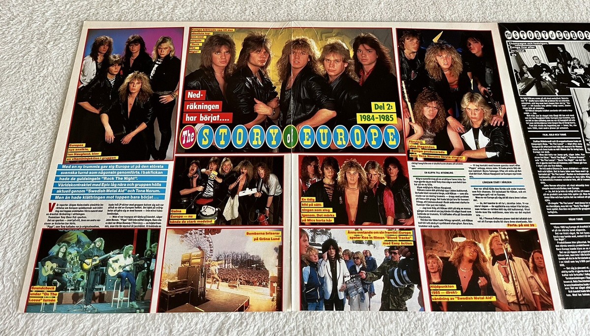 EUROPE 1987 JOEY TEMPEST Story Clip Poster Swedish Music magazine EUROPE 1987 JOEY TEMPEST Story Clip Poster Swedish Music magazine