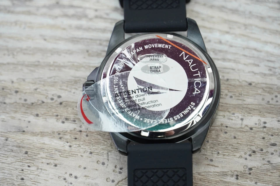 Reloj Pulsera Hombre NAUTICA NSR NAPNRS402 Silicona Negro Sub 100mt Foto 2 de 4