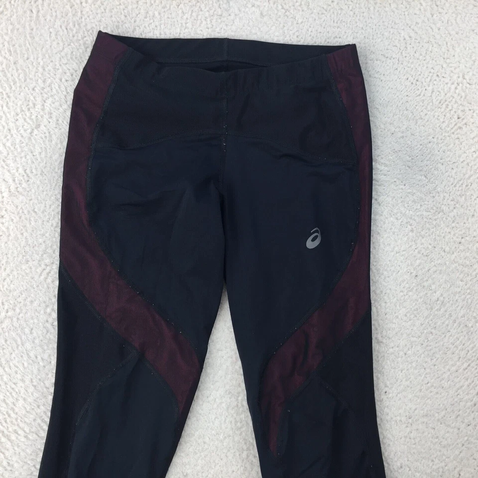 Asics Black Polyester Gym Leggings Fitness Sports Running Yoga Women UK Medium - Image 2 of 4