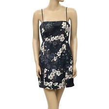 Urban Outfitters Floral Printed Mini Dress Shimmer Smocked Babydoll S 211908 