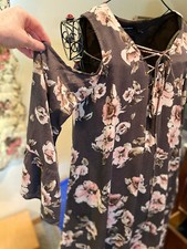 Sassy Blu Pepper long sleeve floral print Boho dress sz.L 