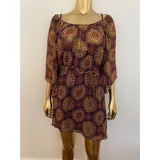 6 Degrees Slip Dress & Boho Print Chiffon Dress - S Hippicore Tweecore