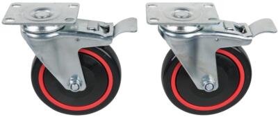 KS TOOLS RACINGline Lenkrollensatz, mit Roll- und Drehbremse, inkl. Schrauben