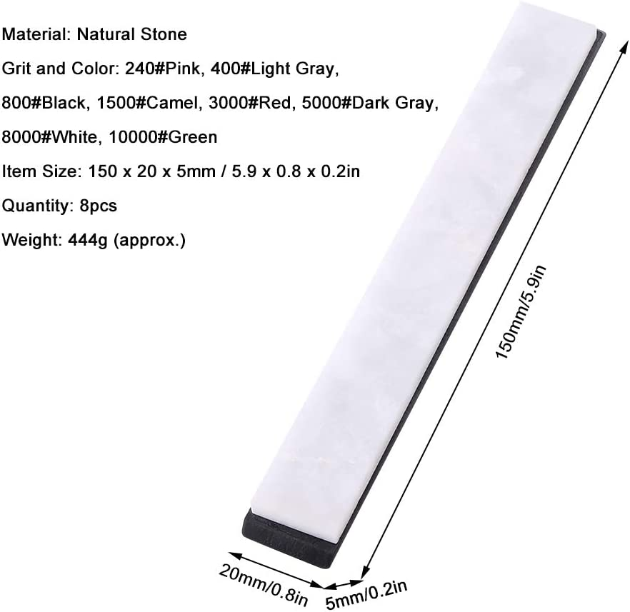 8Pcs Sharpening Whetstone Set Oilstone Grindstone Polishing Sharpener