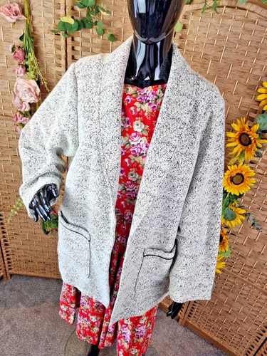 BELLFIELD Blazer Jacket Size XL UK 16 Coat Grey Black Fleck Relaxed Fit B Sultan - Picture 4 of 10