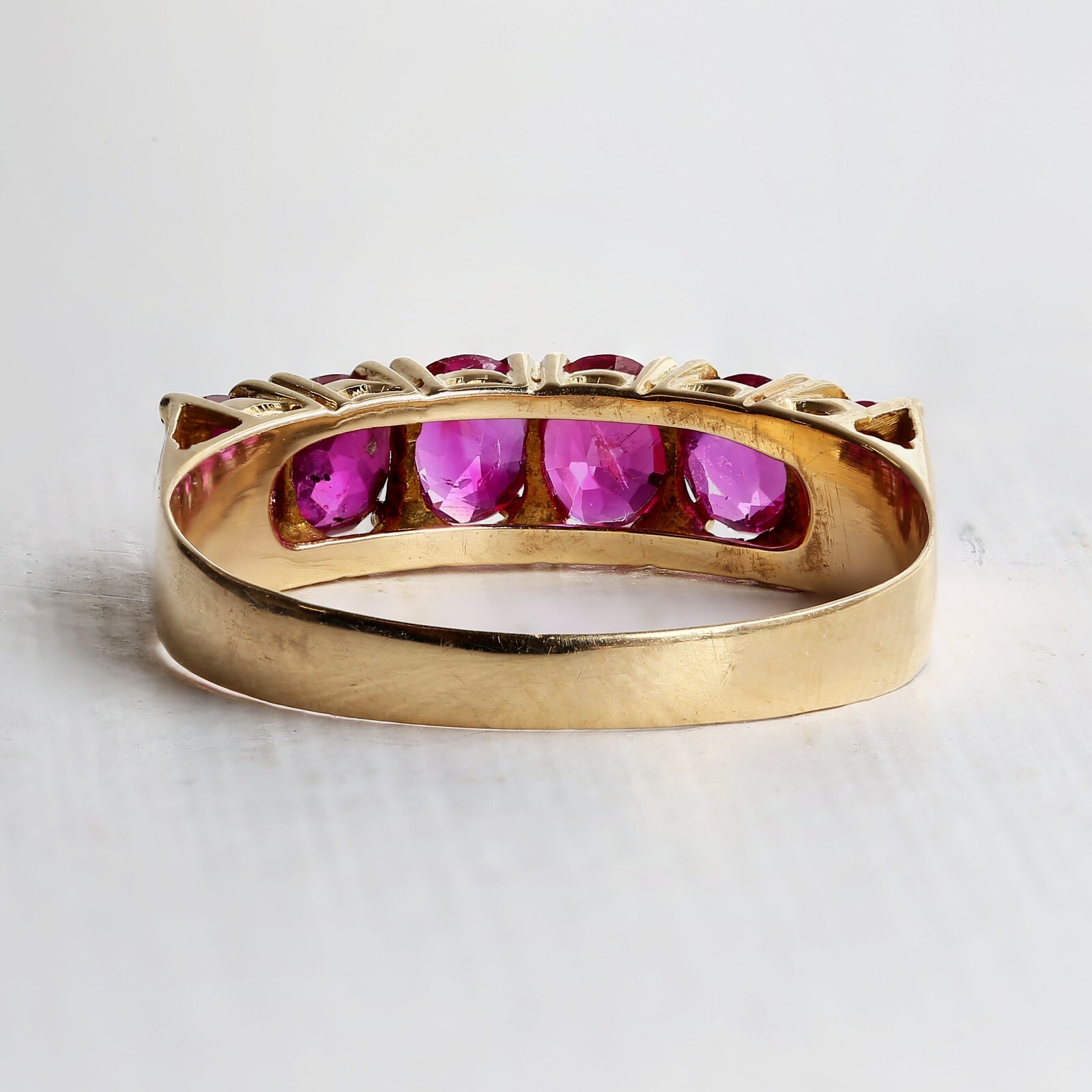 Gold Ruby Ring - 14ct Yellow Gold Ruby Diamond 6 … - image 5