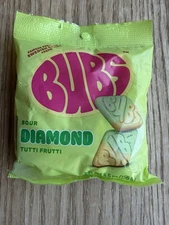 Bubs Sour Diamonds Tutti Fruity Flavor 5.5 oz Bag Authentic Swedish Candy