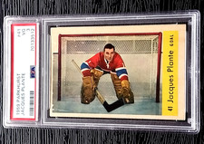 1959 PARKHURST JACQUES PLANTE HOCKEY CARD #41 ***NO CREASES*** **NICE** PSA 3 VG