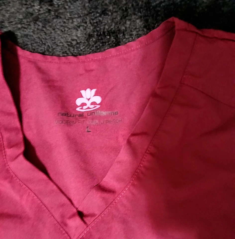 scrub sets women Flare Pant (Wine Red)  Size L - Image 3 of 4