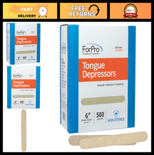 Large Wooden Tongue Depressors - 6" Non-Sterile Craft Sticks, 500 Count