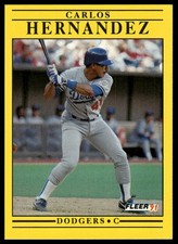1991 Fleer #207 Carlos Hernandez Dodgers RC