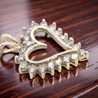 ESTATE SOLID 10K YELLOW GOLD NATURAL DIAMOND HEART PENDANT #7804 — photo 2